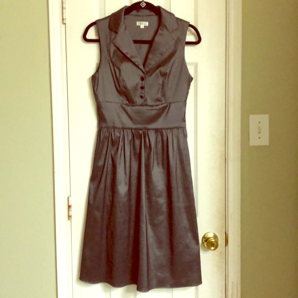 Oleg Cassini, Size 4 Grey Taffeta Party Dress